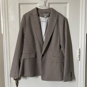 H&M Brown and Black Houndstooth Blazer